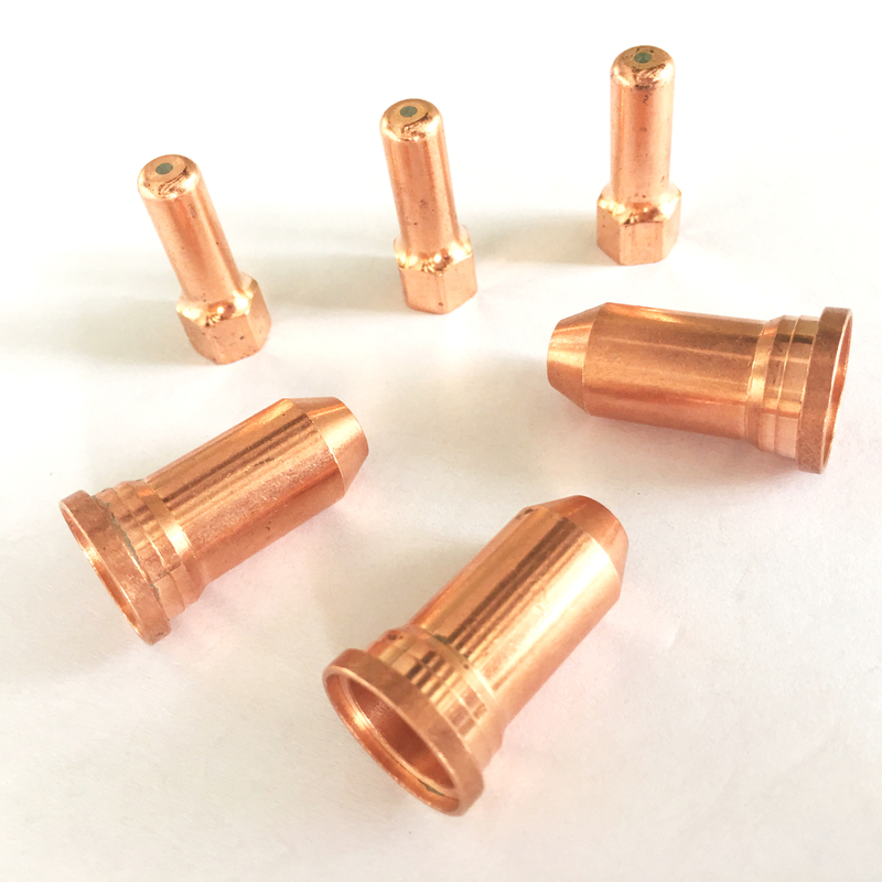 Copper Plasma Cutter Consumables , Esab Plasma Cutter Parts PT100 Nozzle